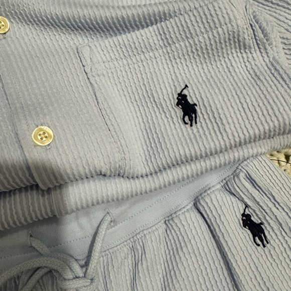 Ralph Lauren Light Blue Men's Shirt and Shorts Set - Picture 4 of 4